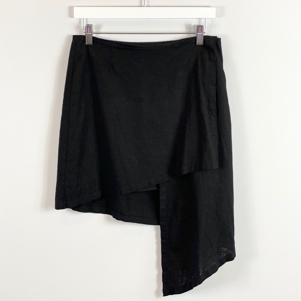 The Native One Black Linen Skirt Size Large